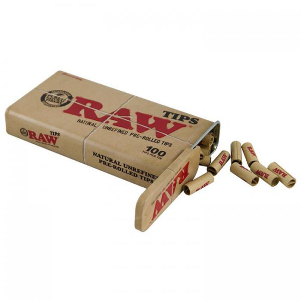 RAW TIPS PRE ROLLED 100 PACK TIN