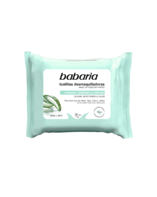 Babaria renseservietter til makeup med aloe vera – 25 stk