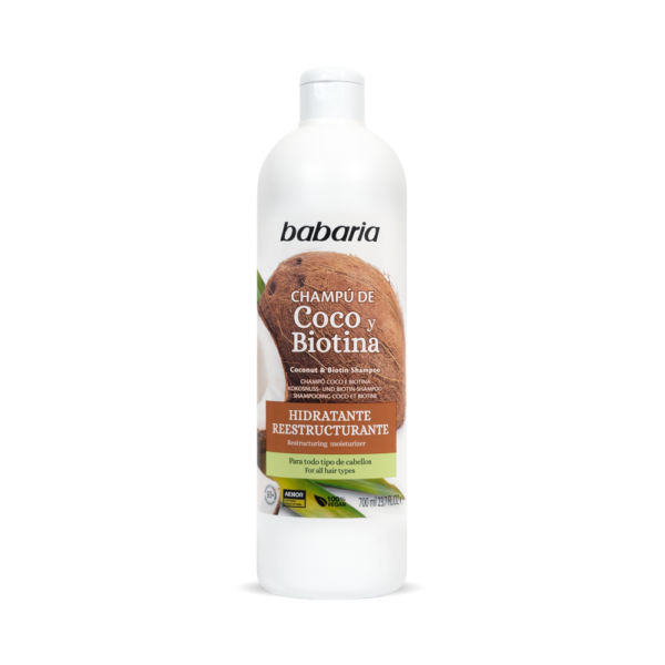 shampoo med kokosolie og biotin vegansk babaria